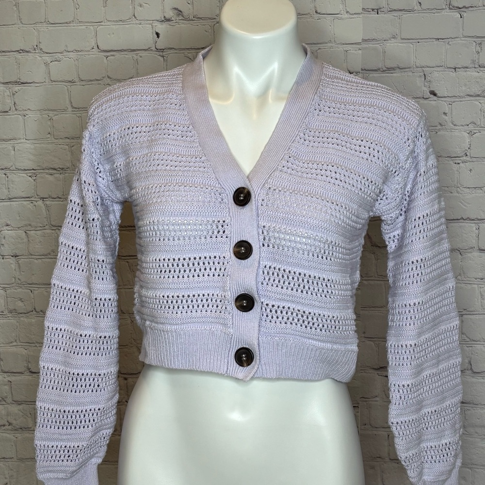 H&M Girls Light Purple Knit Cardigan Sweater Size 12/14